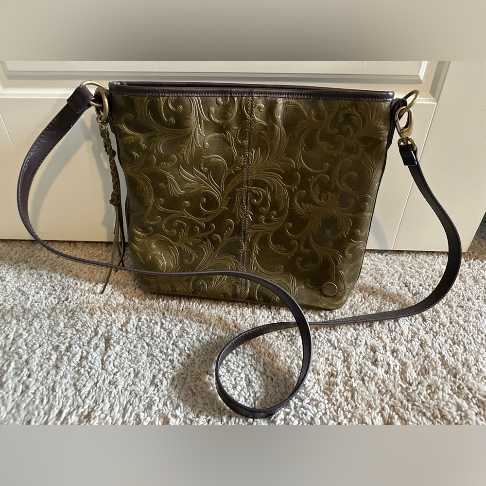 Tignanello Crossbody Leather Purse Olive Green Pais… Gem